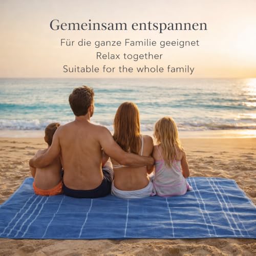 Betz Badetuch XXL Lines 90x180 cm – 100% Baumwolle, weich & saugstark – Strandtuch groß für Urlaub, Pool, Sauna & Outdoor – modernes Streifendesign Farbe blau