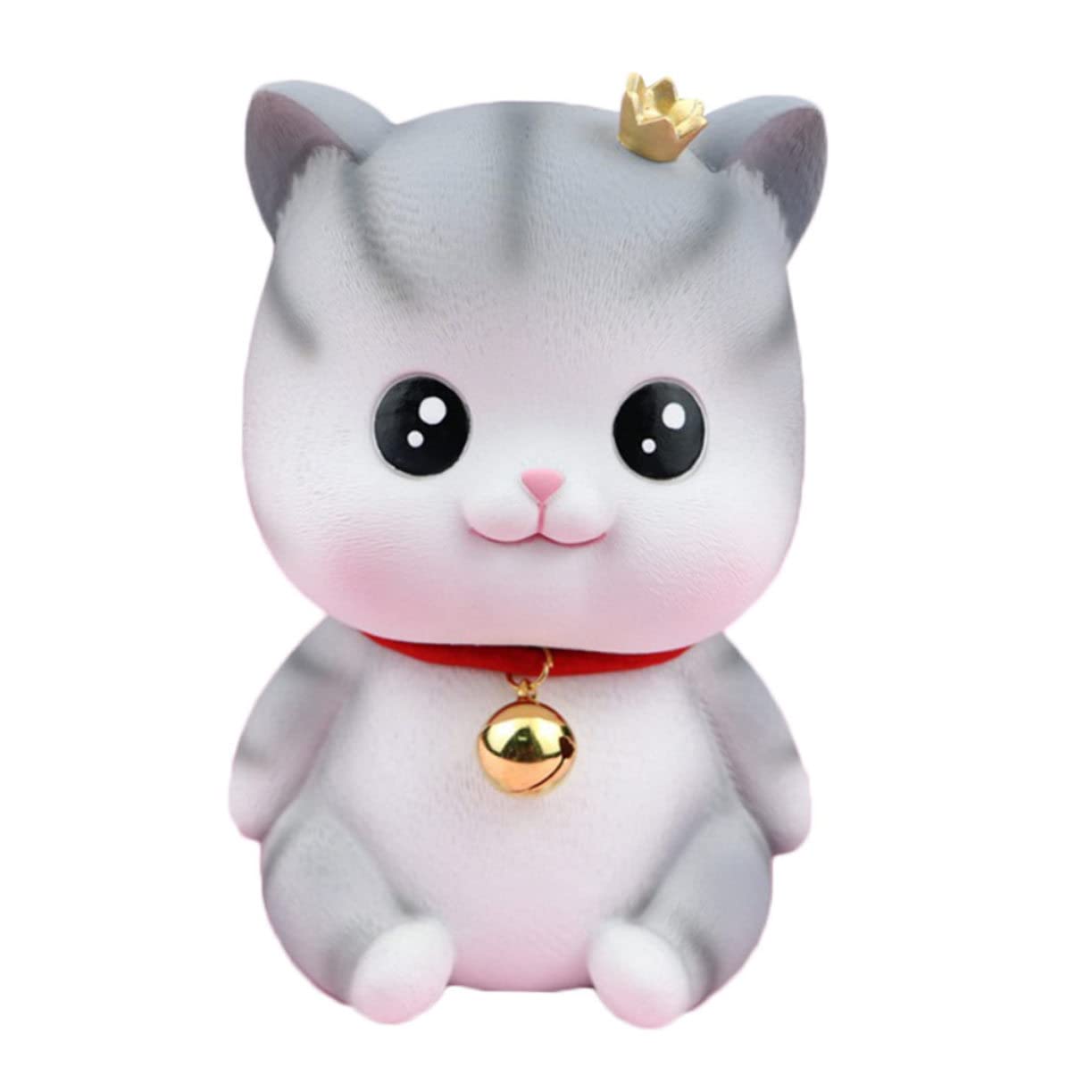 Hohopeti Tirelire Chat en Vinyle, Pot à Argenté pour Chatons, Motif Dessin Animé, pour Fille, Rangement de Monnaie, Décoration de Bureau Couleur Aléatoire