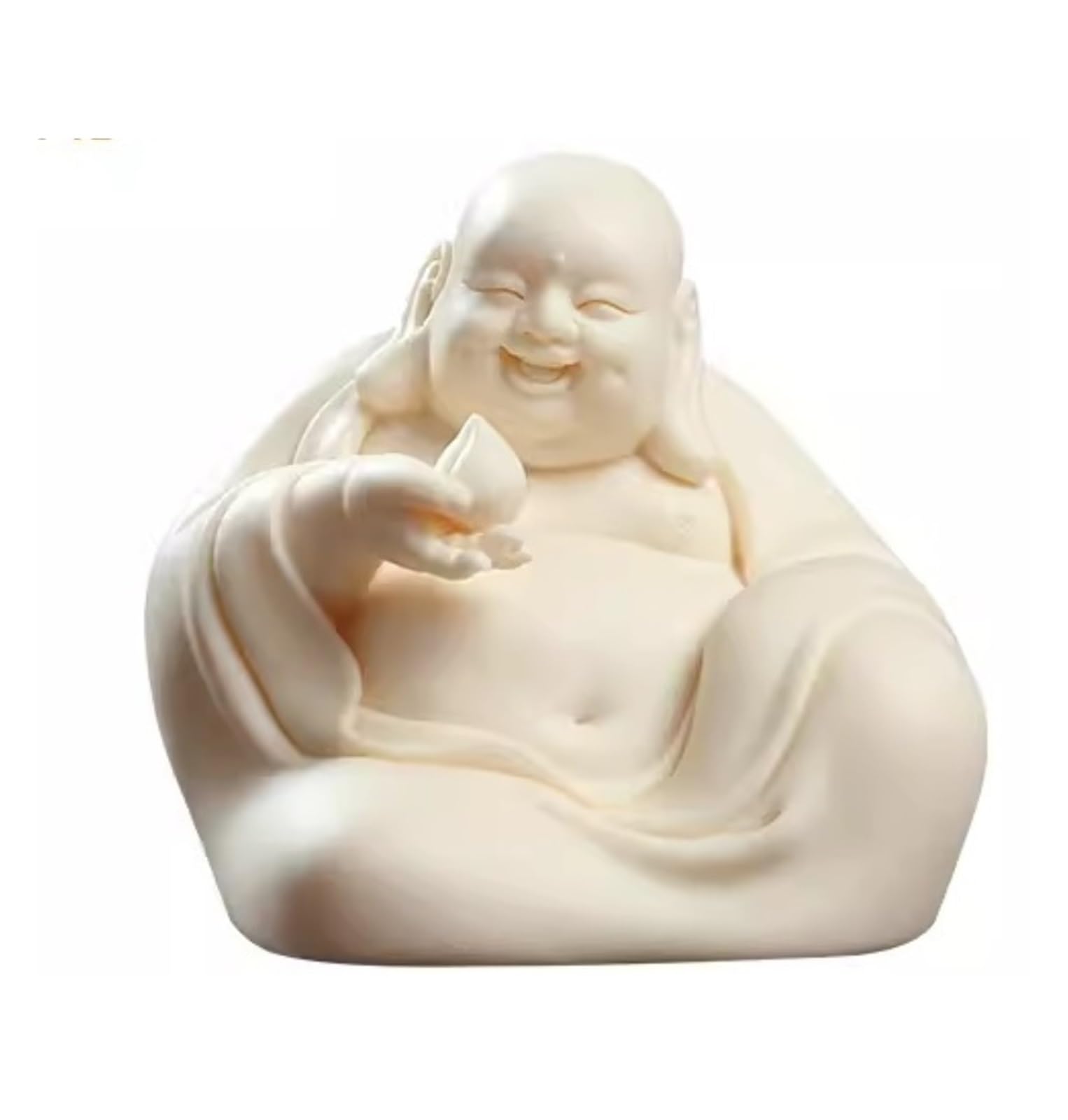 GAOJUNAN Buddha Statue,Zen Altars, 3.9inch Laughing Buddha Ceramic Happy Statue Figurines For Home Office Car Decor Desk Shelf Decoration(A)
