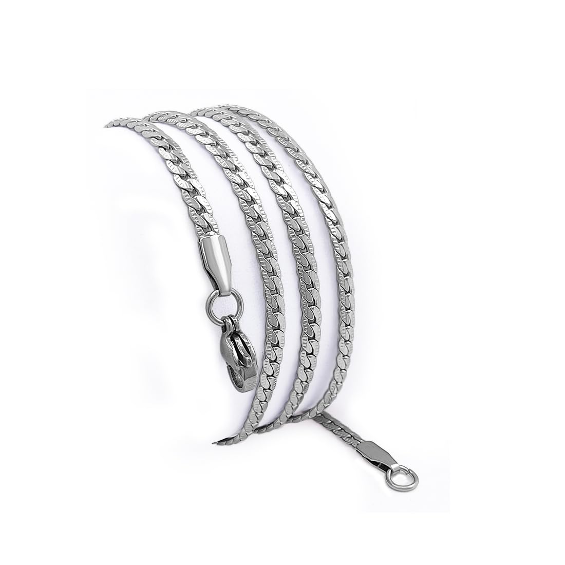 Saiizen Rhodium Plated Stainless Steel Chain For Unisex Adult (B0CNXZLRTY) Amazon Price History, Amazon Price Tracker