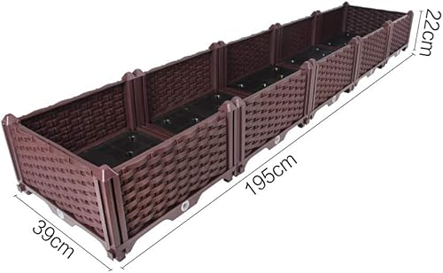 Miniatura 3 de BAOYOUNI Kit de cama de jardín rectangular elevada para interiores y exteriores, maceta de plástico, caja de cultivo para verduras frescas, hierbas,