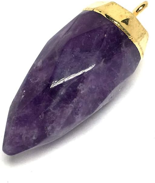 LHJ 6 PCS Natural Mixed Color Conical Shape Faceted Semiprecious Stone Pendants Charms Pendants for Necklace Bracelet Jewelry Making(Random Color) - Image 4