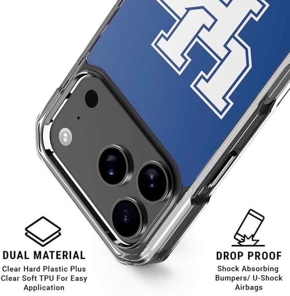 Skinit Clear Phone Case Compatible with iPhone 17 Pro Max - Officially Licensed University of Kentucky UK on Blue Design