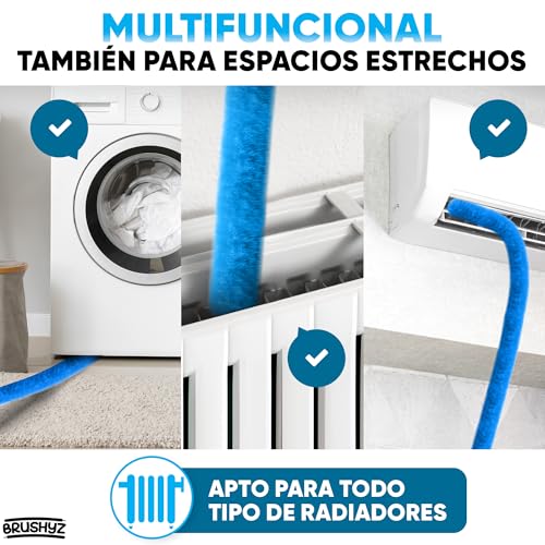 BRUSHYZ Cepillo para radiadores – Cepillo Largo 115 cm de Microfibra – Cepillo de Limpieza para radiadores Mejora el Clima Interior – Cepillo de Limpieza de calefacción – Cepillo para Limpiar - imagen 5