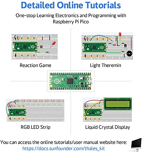 Image of REES52 Raspberry Pi Pico Basic Starter Kit with Detailed Online Tutorials, One-Stop Learning Electronics and Programming for Raspberry Pi Beginners & Software Engineer