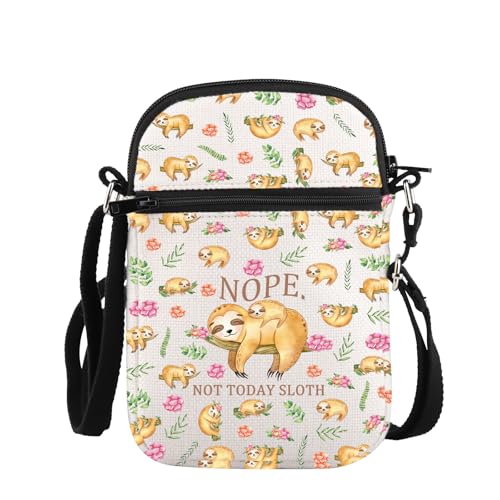 PLITI Sloth Crossbody Bag Sloth Lover Gifts Nope Not Today Sloth Funny Sloth Gift For Sloth Mom Animal Lover Crossbody Purse