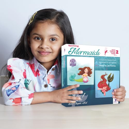 Image of TOYKRAFTT Sparkling Art Mermaids - Sand & Sequin Art Kit for Girls 5+