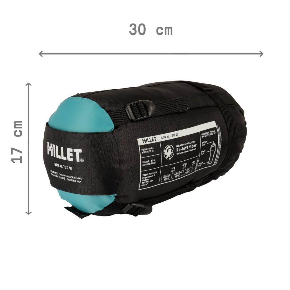 Millet Baikal 750 - Saco de Dormir para Mujer, Ligera, 10 °C y fácil de Limpiar