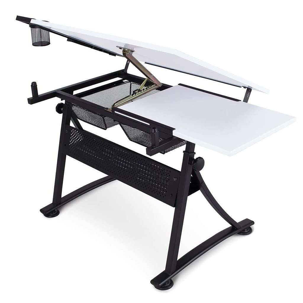 Tavolo da disegno pieghevole e regolabile, versatile scrivania per disegni, schizzi e pittura, ideale per casa, studio e ufficio