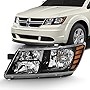 AKKON - Fits 2009-2019 Dodge Journey w/Black Trim [Hologen Type] Headlight Driver Left Side Headlamp 09-18
