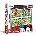 Trefl 34261 - Puzzle 4 in 1"Disney che gioca nel parco"