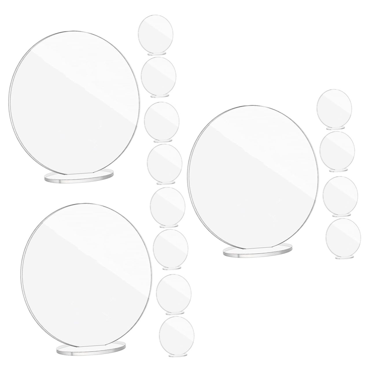GLEAVI 3 Sätze Runde Transparent Tischkarten Hochzeitsplatzkarten Mit Basis Für Veranstaltungen Für Hochzeiten Partys Und Besondere Anlässe 5 Stück * 3