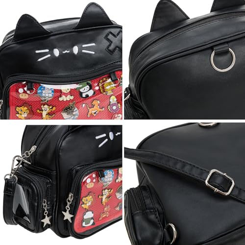 Kawaii Ita Bag Backpack Crossbody Bag Cat Shoulder Bags Multi-Purpose Pin Display with Insert