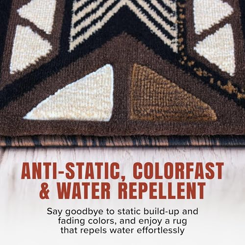 Tapete decorativo tribal YHSF chocolate 2.4x10.11 pies miniatura 3