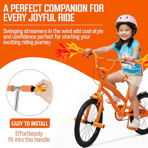 Iconikal Flame Streamers for Bicycle or Scooter Handlebar,