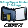 Case-it Universal Zipper Binder | 2-Inch O-Rings, 13-Inch Laptop/Tablet Padded Pocket, 400 Sheet Capacity, Multiple Storage Pockets & Shoulder Strap | School & Office Organizer | LT-007 Blue
