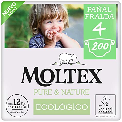 Pack ahorro Pañales T4 (9-15 kg) Moltex Pure & Nature 200 Uds