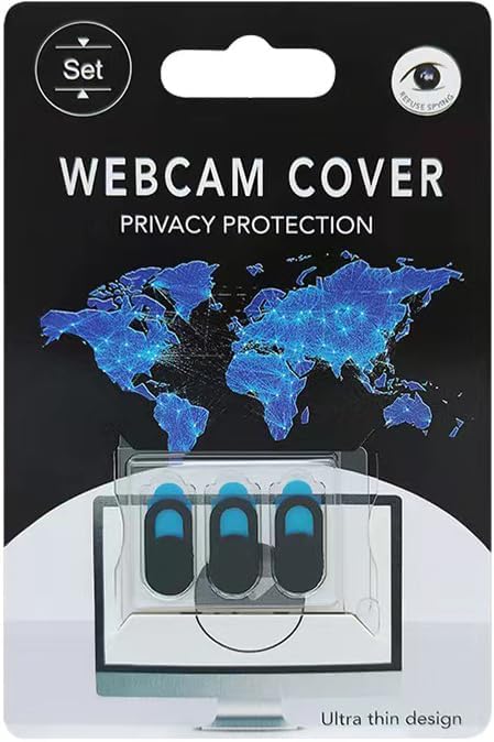 Yiduohua-UK Webcam Cover Slider for Privacy, 3 PCS Black, 2.7K Video Resolution, 2704x1520 Pixels, Scene Mode, Compatible with Laptop, Desktop, PC, Tablet, Smartphone