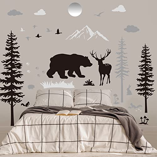 Vinilos Decorativos Bosque Montaña 5 Hojas 90x33 cm miniatura 4