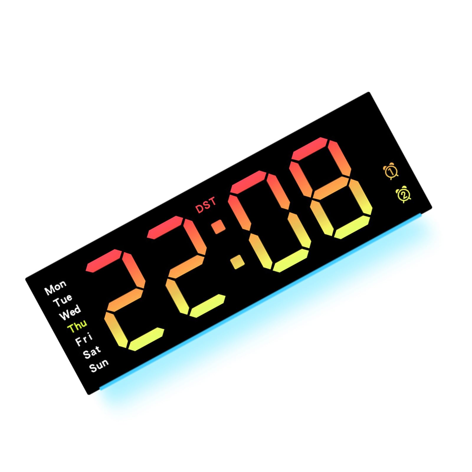 Buxuaaaa Ambiences Light Clock Multifunctional Time Display Room Thermometers Hygrometer Simple Designs ABS Materials Touch Control Alarm Clock