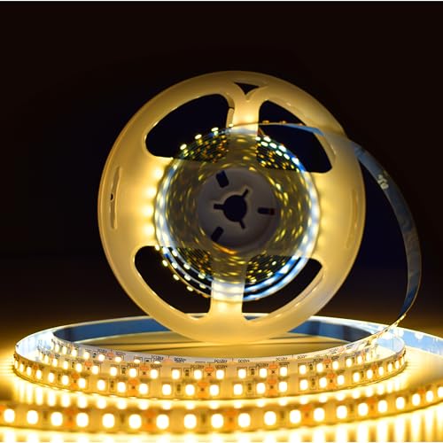 Image of Forus 5 Meter (5M) 8mm Yellow LED Strip Light, 120 LEDs /M Plug & Play Flexible Lighting for Home Decor, False Ceiling, Kitchen, Pooja Room, Mirror, Stairs, Adapter Included, 2-Year Warranty