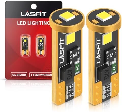 LASFIT 194 168 2825 W5W LED Bulb Canbus Error Free, T10 LED Bulbs 400LM 6000K for Dome Map License Plate Trunk Cargo Lights (2-pack)