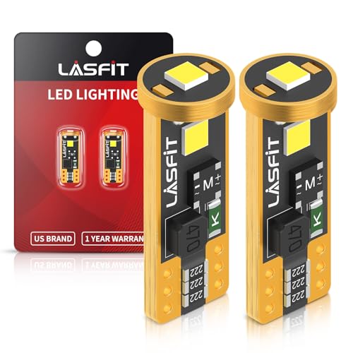 LASFIT 194 LED Bulb for License Plate Bulb White Bright,T10 168 LED Bulbs Canbus Error Free, 400LM 6000K 192 2825 W5W for Dome Map Trunk Cargo Lights (2-Pack) by LASFIT - Used condition - US$8.79