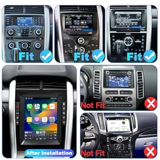 4G+64G Car stereo For Ford Edge Radio Upgrade 2011 2012 2013 2014, 9.7 Inch Tesla Style Touch Screen radio Replacement, Built-In Wireless Carplay Android Auto, Back Up Camera GPS Bluetooth SWC FM WIFI