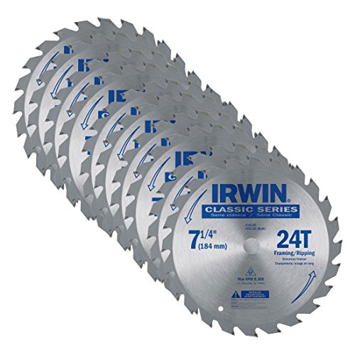 Irwin 25130 Classic Series Circular Saw Blade 24T 7-1/4" (Pack Of 10) #TOP9