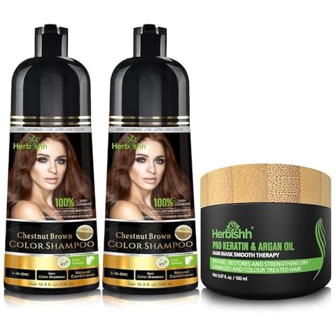 Herbishh Combo Pack Hair Colour Shampoo and Mask Cover