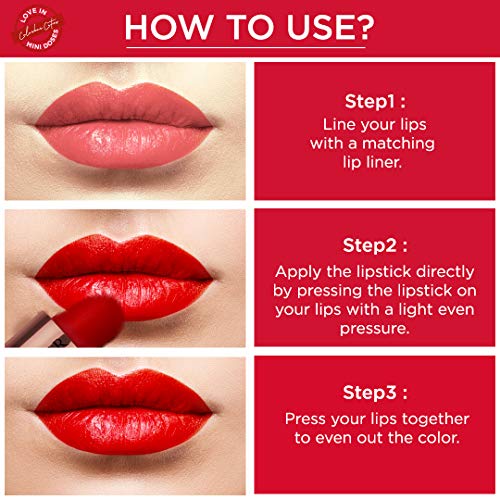 Image of Colorbar Cosmetics Matte Touch Lipstick Mini, Rich Red, 1.3 g