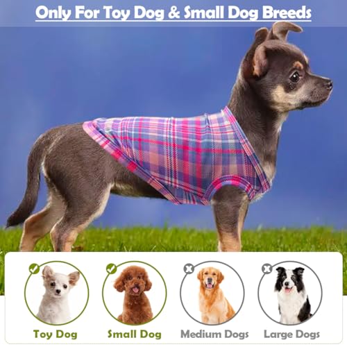 PET SHOW 4 Pack Paw Bone Printed Dog Clothes Shirts Soft Vest Lightweight Sleeveless Cats Doggies T-Shirts Puppies Tank Top Tee for Small Medium Dogs White Black Pink Blue (Small, Pink for Girls)