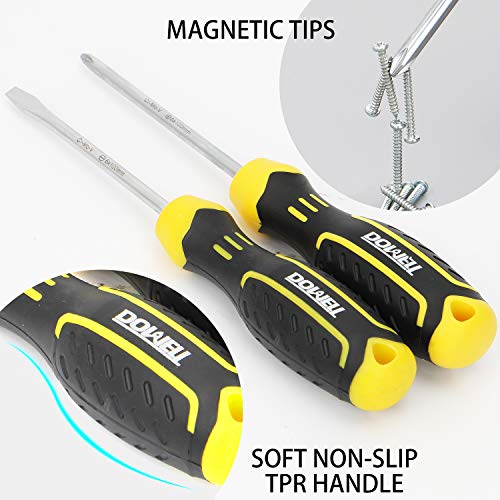 DOWELL 10 Piece Small Tool Kit,Mini Portable Tool Set,Home Repair Hand Tool Kit with Plastic Tool box Storage Case
