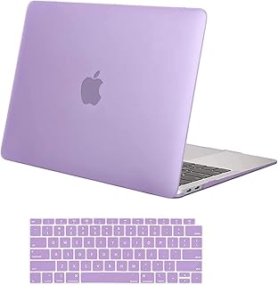 MOSISO Compatible with MacBook Air 13 inch Case 2022 2021 2020 2019 2018 Release A2337 M1 A2179 A1932 Retina Display with Touch ID, Plastic Hard Shell Case & Keyboard Cover Skin, Light Purple