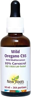 New Roots Herbal - Wild Oregano C93-50mL - Wild Oregano Oil Drops - Wild Mediterranean Oregano Oil Organic Liquid Drops - 93% Carvacrol Oregano Oil of Wild Oregano Organic Oregano Oil Drops