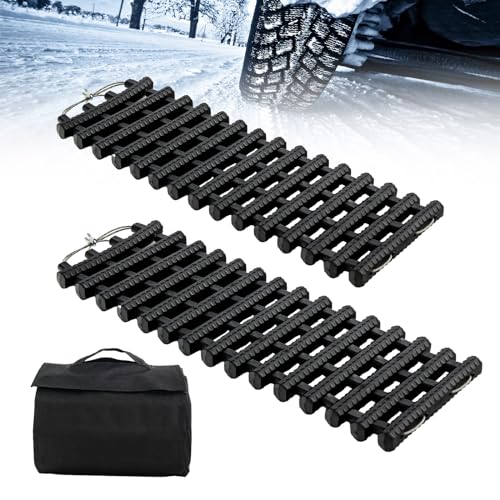 GOPLUS Recovery Board Offroad Tracks, Juego de 2 Ayudas de aAranque, Tracción con Bolsa de Transporte, Alfombrilla de Tracción para Coche en Nieve, Barro y Arena, para SUV y Camioneta (61,5 x 21 cm)