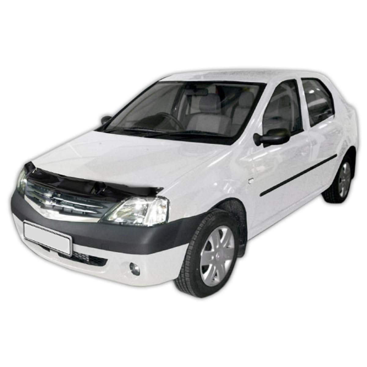 SCOUTT Motorhaubenschutz passend für Dacia Logan 2006-2009, Windabweiser Insektenschutz Steinschlagschutz Passform Schwarz