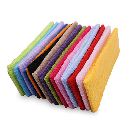 Innolife Fashionable Thin Gym Workout Women's Yoga Soft Cotton Stretchy Headbands Sweatbands Sports Indoor Outdoor Yoga Dance Exercise Fitness Headbands (15Pcs Mixed Colors) With Laundry Bag #TOP3