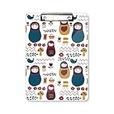 Quantité : 1 porte-blocs. Russia Dolls Flower Poster Russe Matrioshka Presse-papiers Format A4
