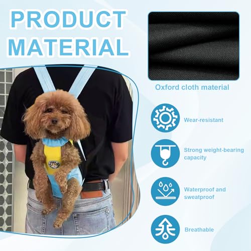 Rucksack Hunde Tragetasche Hundetragerucksack, Verstellbar Beinfreiheits Haustierrucksack, Rucksack für Kleine Hund und Katzen von 5-8 kg, Atmungsaktiv und Bequem Hundetrage für Wandern Reisen