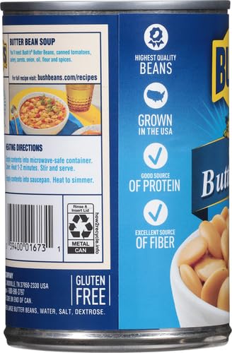 Image of Bush's Best Large Butter Beans 16 oz | Good Source of Plant-Based Protein, Good Source of Fiber, Fat Free, Gluten Free