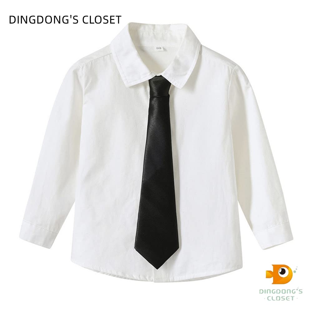 DINGDONG'S CLOSET Baby Kid Boys Gentleman Outfits 3Pieces Suit Set with Vest Detachable Suspenders(Orange, 3T)