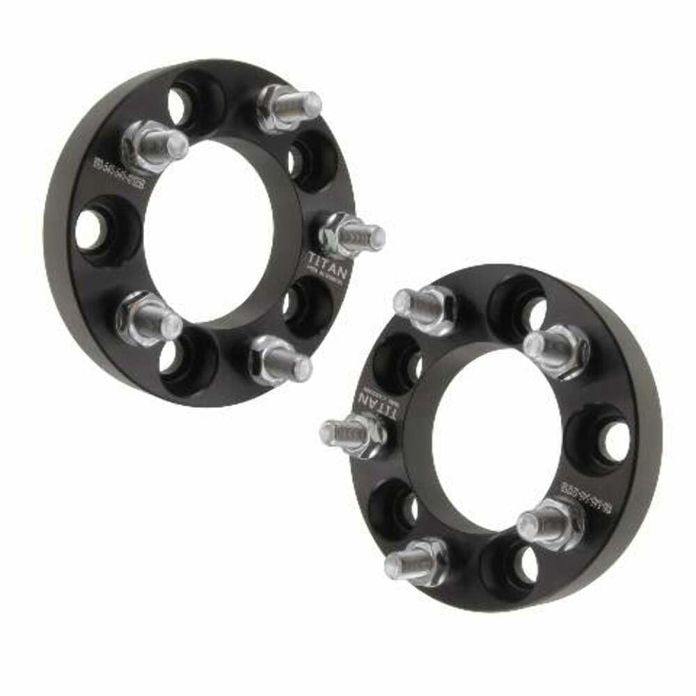 1" 5x4.5 Wheel Spacers - Wider Stance, Increased Clearance, Fits Ford Mustang Edge Ranger Explorer - 1 Inch (25mm), 5x114.3, 1/2x20 Studs - Pair of 2 - Black