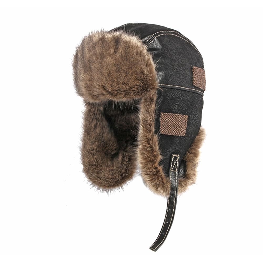 IBLUELOVER Fliegermütze Herren Damen Trappermütze Winter Russische Hut Warm Bombermütze Winddicht Pilotenmütze Wintermütze Ohrenklappen Schneedicht Fellmütze Outdoor Jagdmütze für Skifahren Radfahren