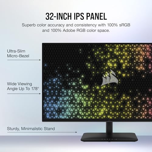 Image of Corsair XENEON 315QHD165 32-Inch QHD IPS Gaming Monitor - 2560 x 1440, 165Hz, 1ms, NVIDIA G-SYNC Compatible, AMD FreeSync Premium, HDR-Ready, DisplayPort 1.4, HDMI 2.0, USB 3.0 - Black