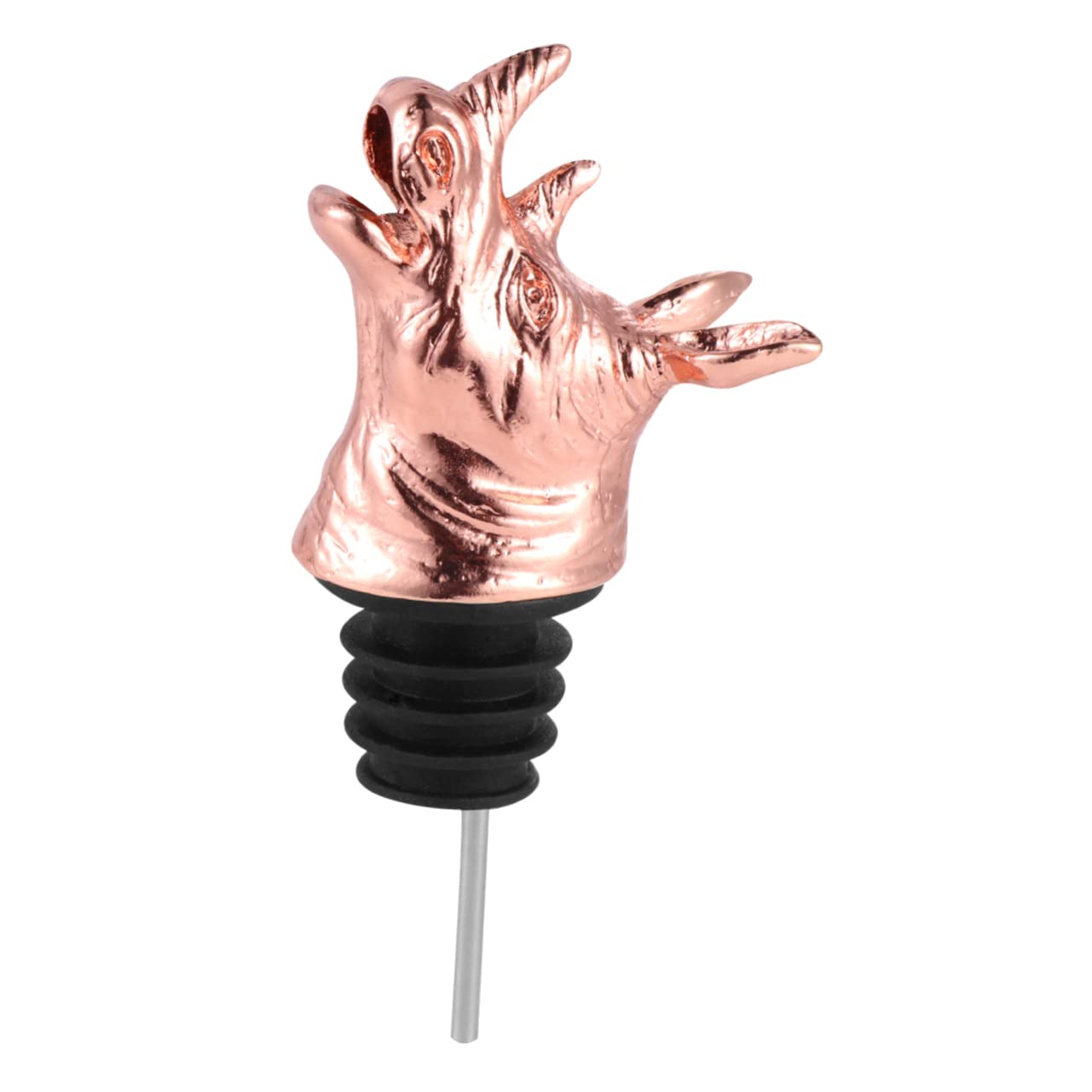 OFFSCH Unique Rhino Wine Pourer Animal Bottle Stopper Zinc Alloy Charcuterie Topper for Wine Lovers