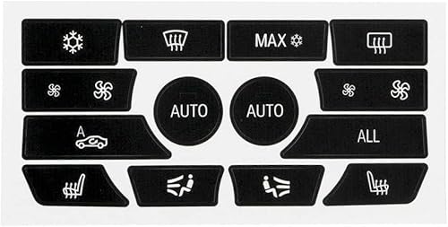 Ombialo Kit de reparación de botón de salpicadero de CA, calcomanías compatibles con BMW Serie 5 2009-2015, 1 unidad (BMW-5 Series), negro mate