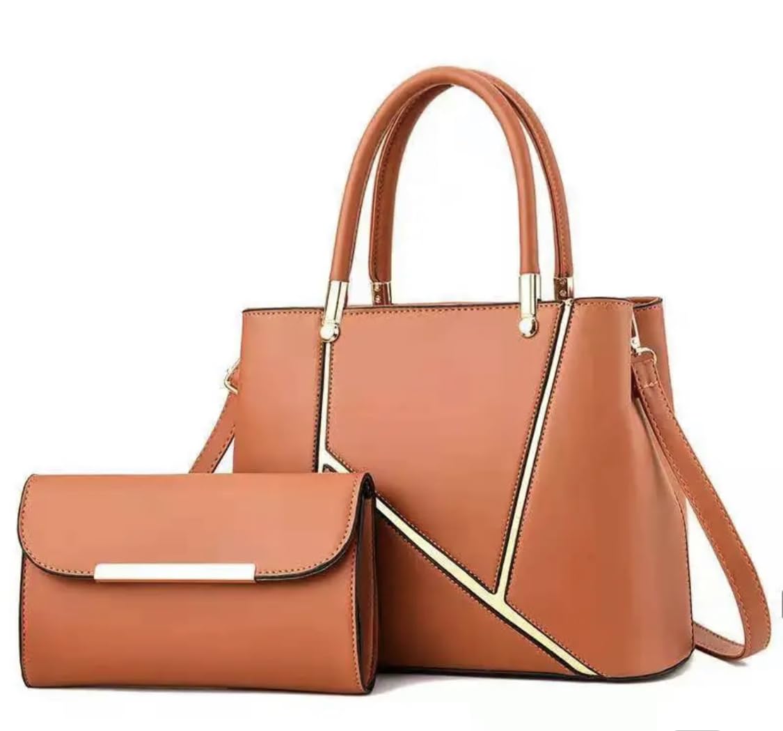 Keashoppe 2pcs Womens Korean Style Handbag Pu Leather Tote