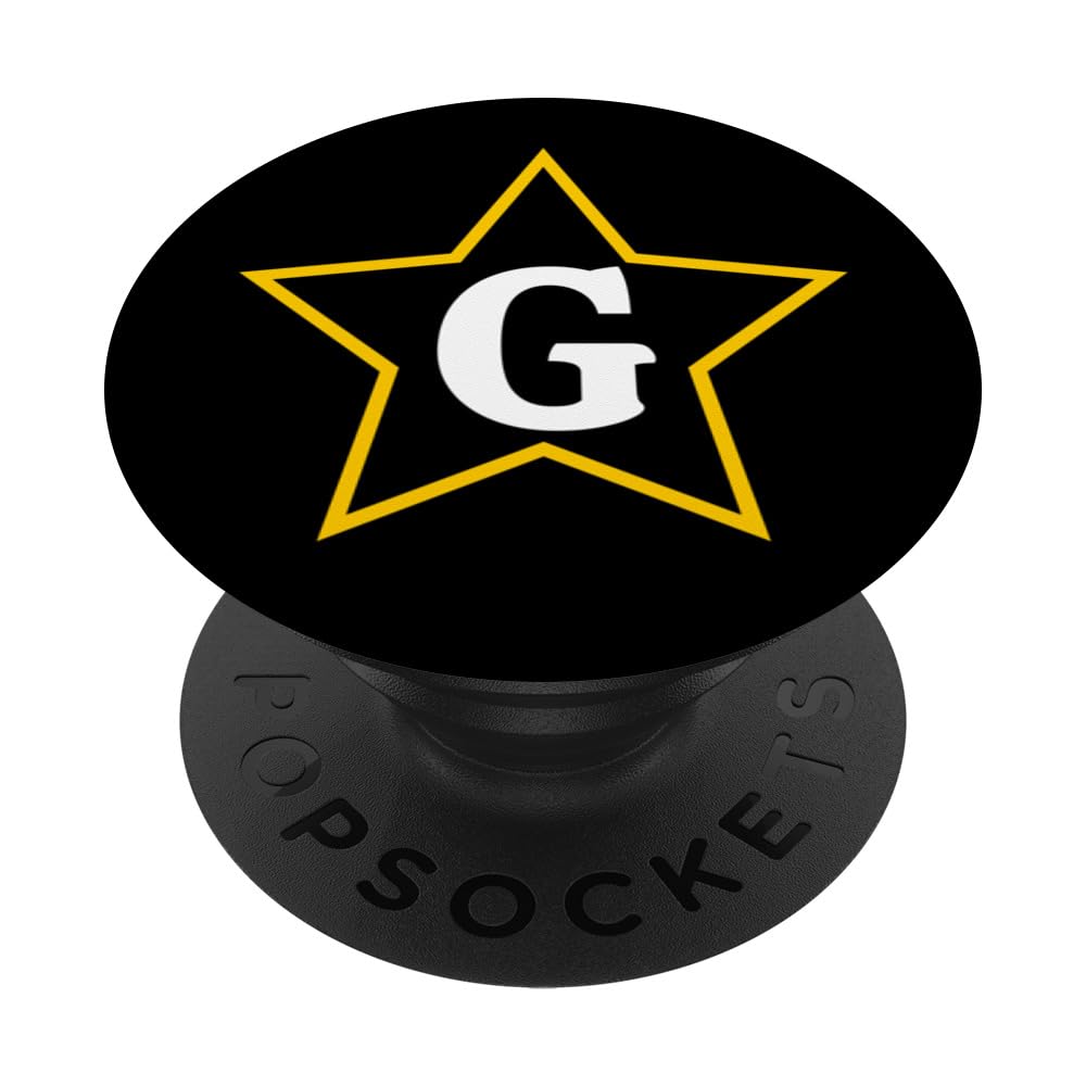Letter G Inside Yellow Star PopSockets Adhesive PopGrip