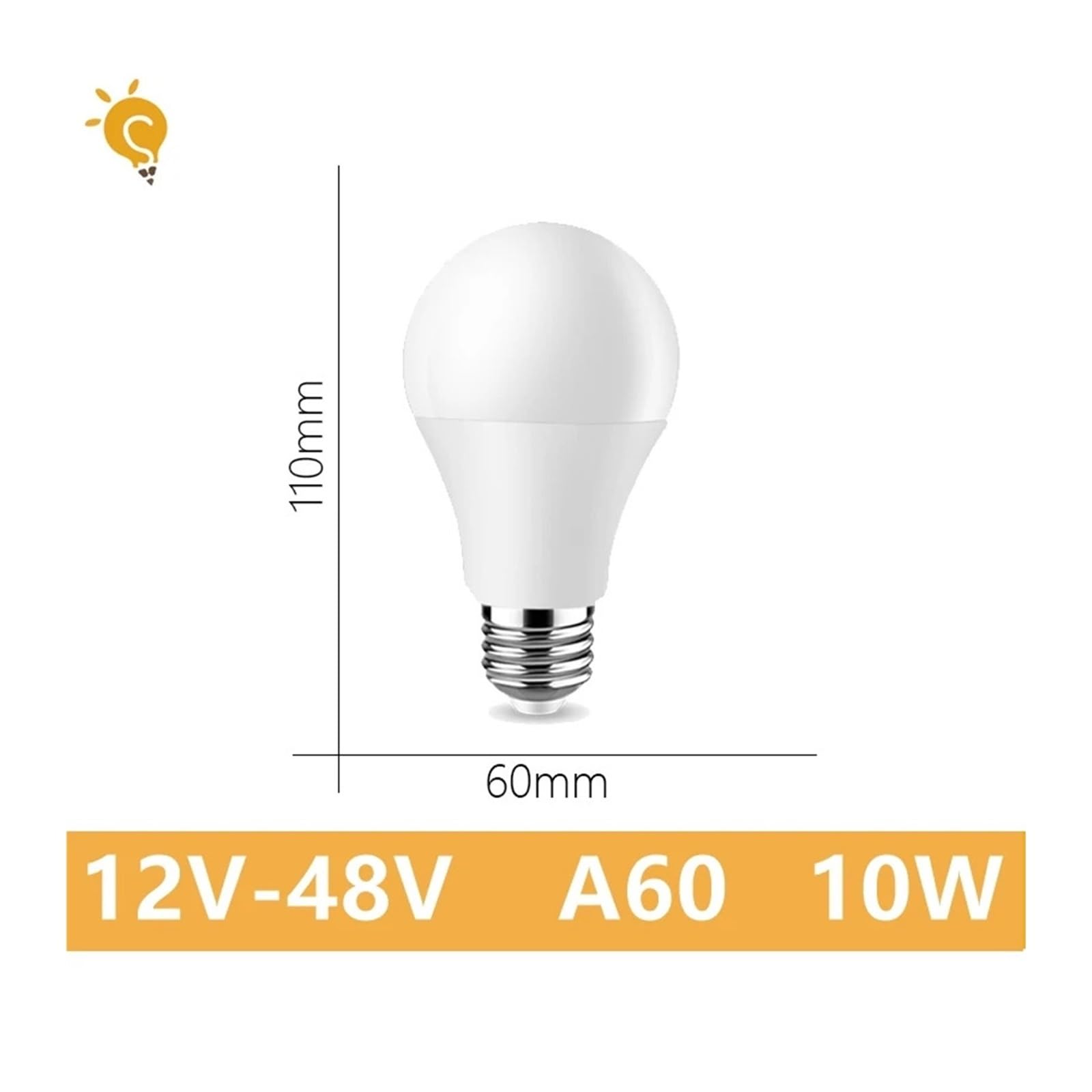 Żarówka LED niskonapięciowa AC/DC12V 24V 36V 48V E27 B22 10W Bombilla do żarówek Led na energię słoneczną 12 woltów niskiego napięcia oświetlenie lampy (Size : 3000K, Material : A60 10W E27_8 PCS_NO
